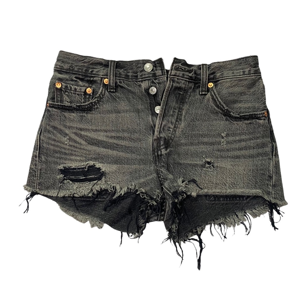 Levi Strauss Black Distressed Jean Shorts